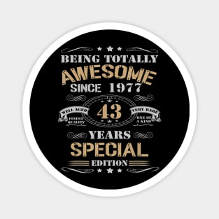 43 Years Special Edition Made In 1977 43rd Birthday Magnet